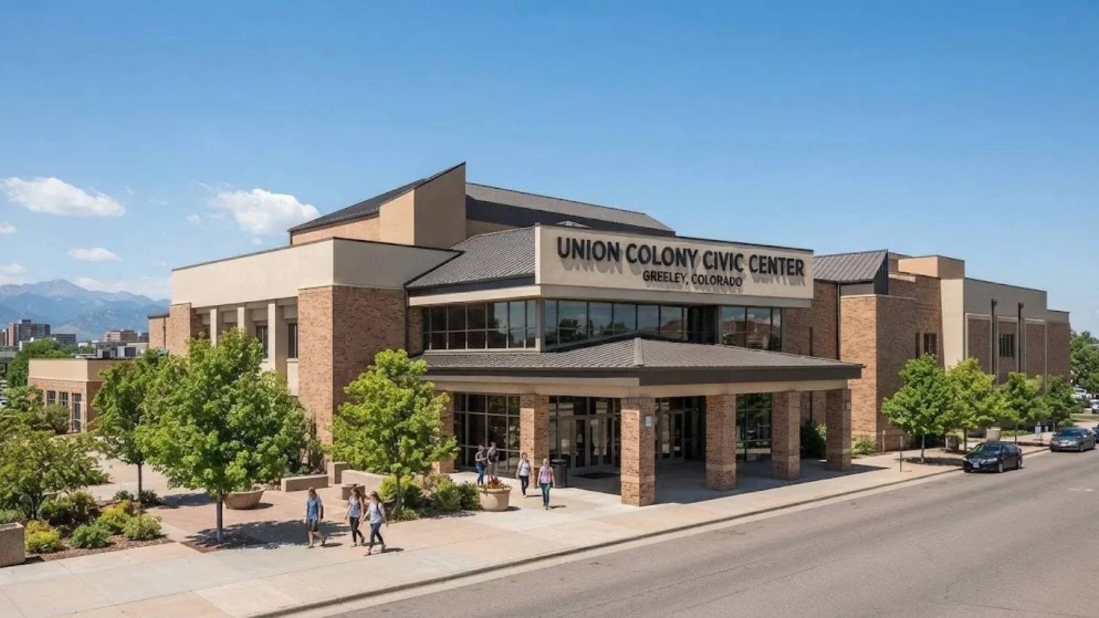 Union Colony Civic Center building with its sign at the entrance